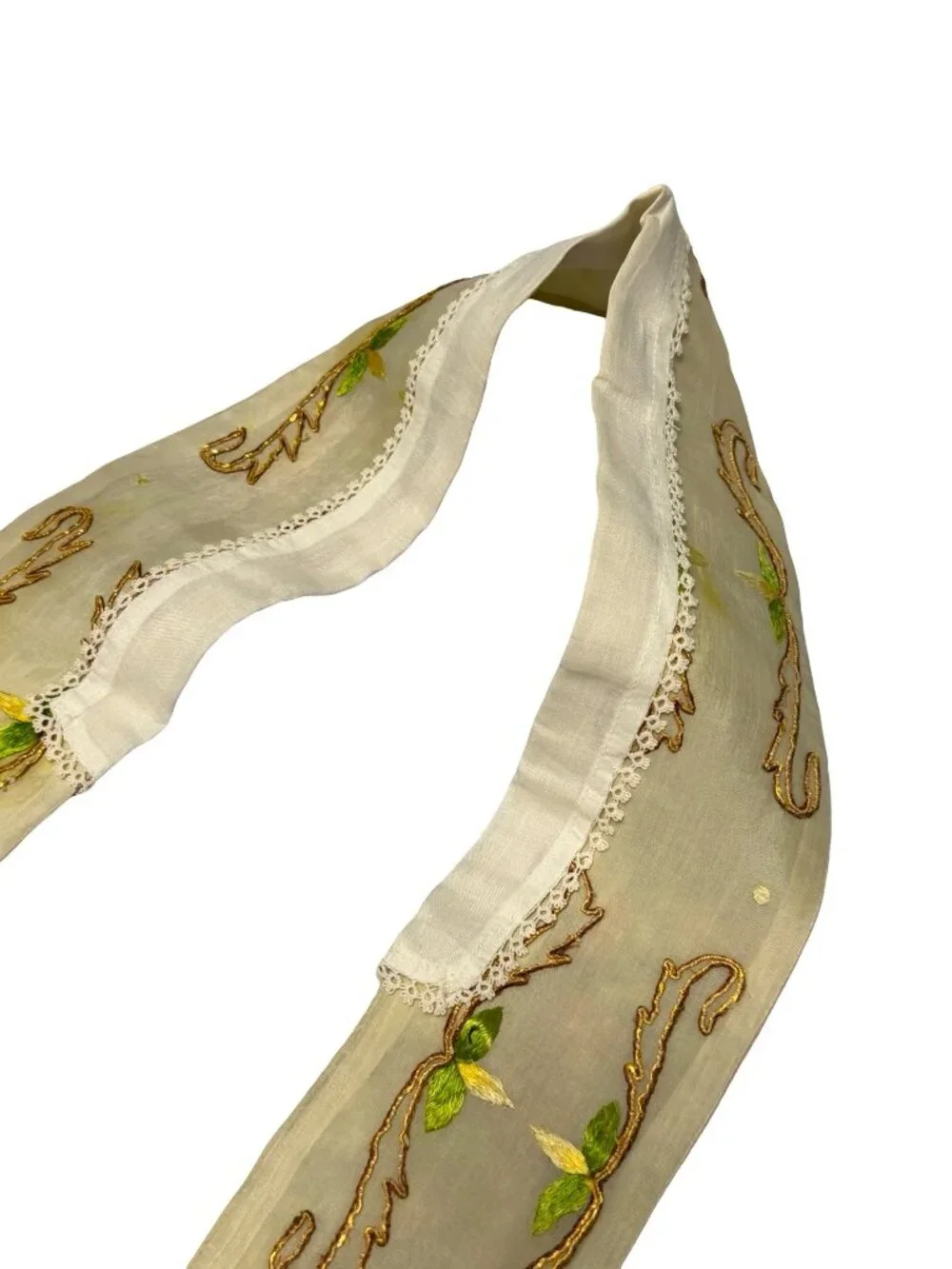 Vintage Church Clergy Stole Goldwork Embroidered Cross Liturgical Vestment Altar